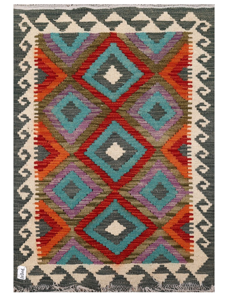 Maimana Afghanistan Kilim Rug - 117 x 82 cm