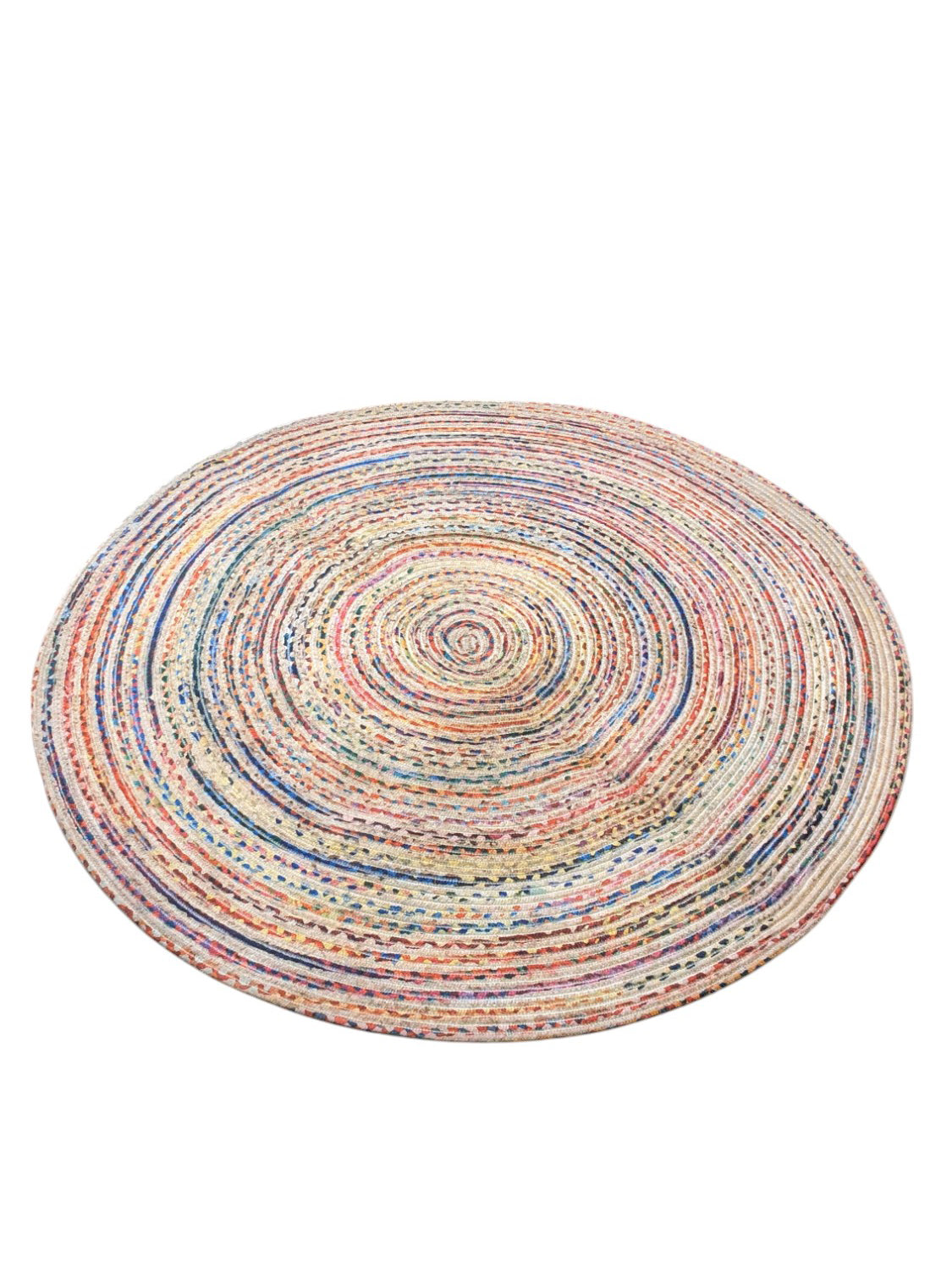Braided Overdyed Jute Rug - 82 x 82 cm
