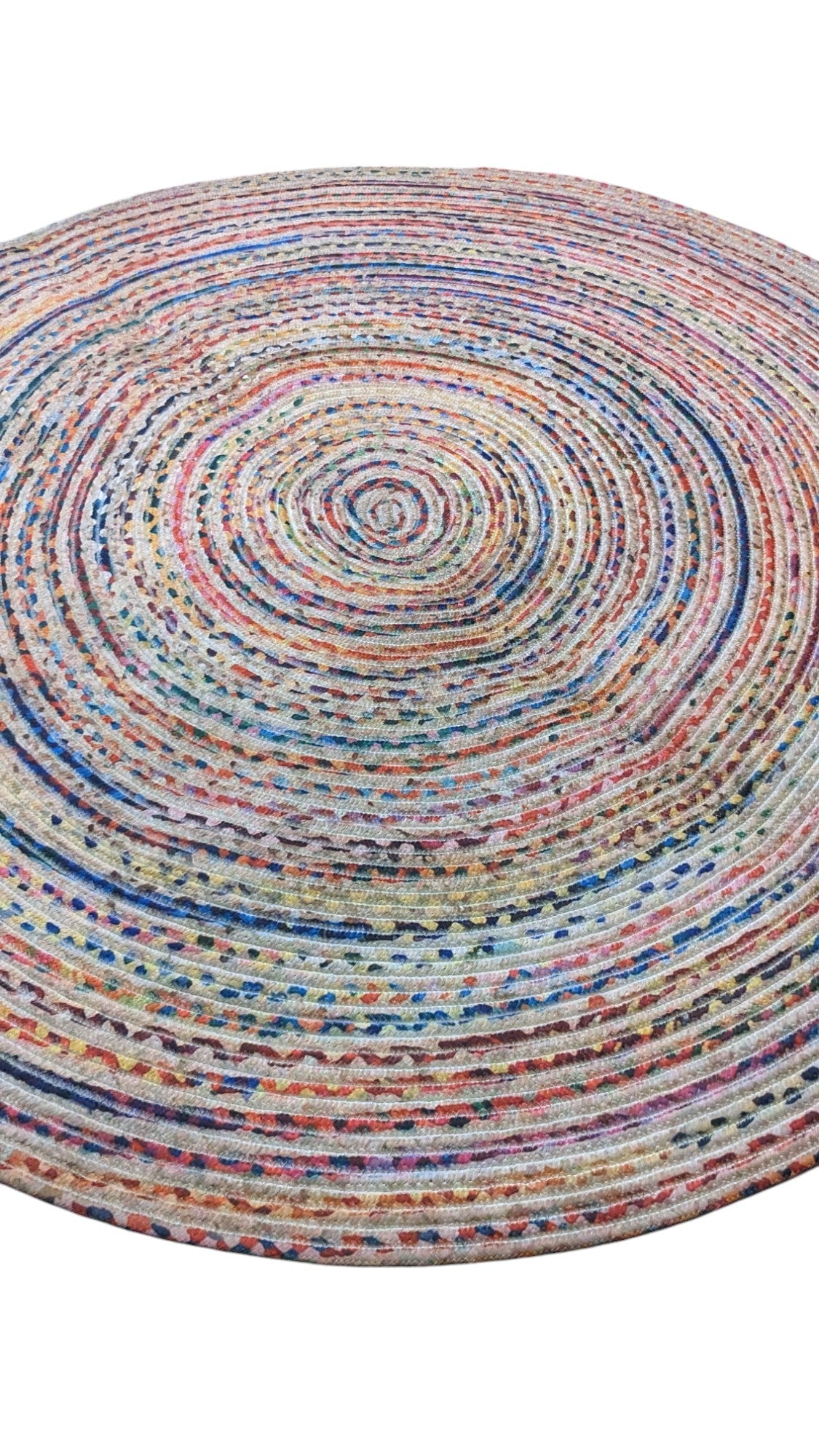 Braided Overdyed Jute Rug - 82 x 82 cm