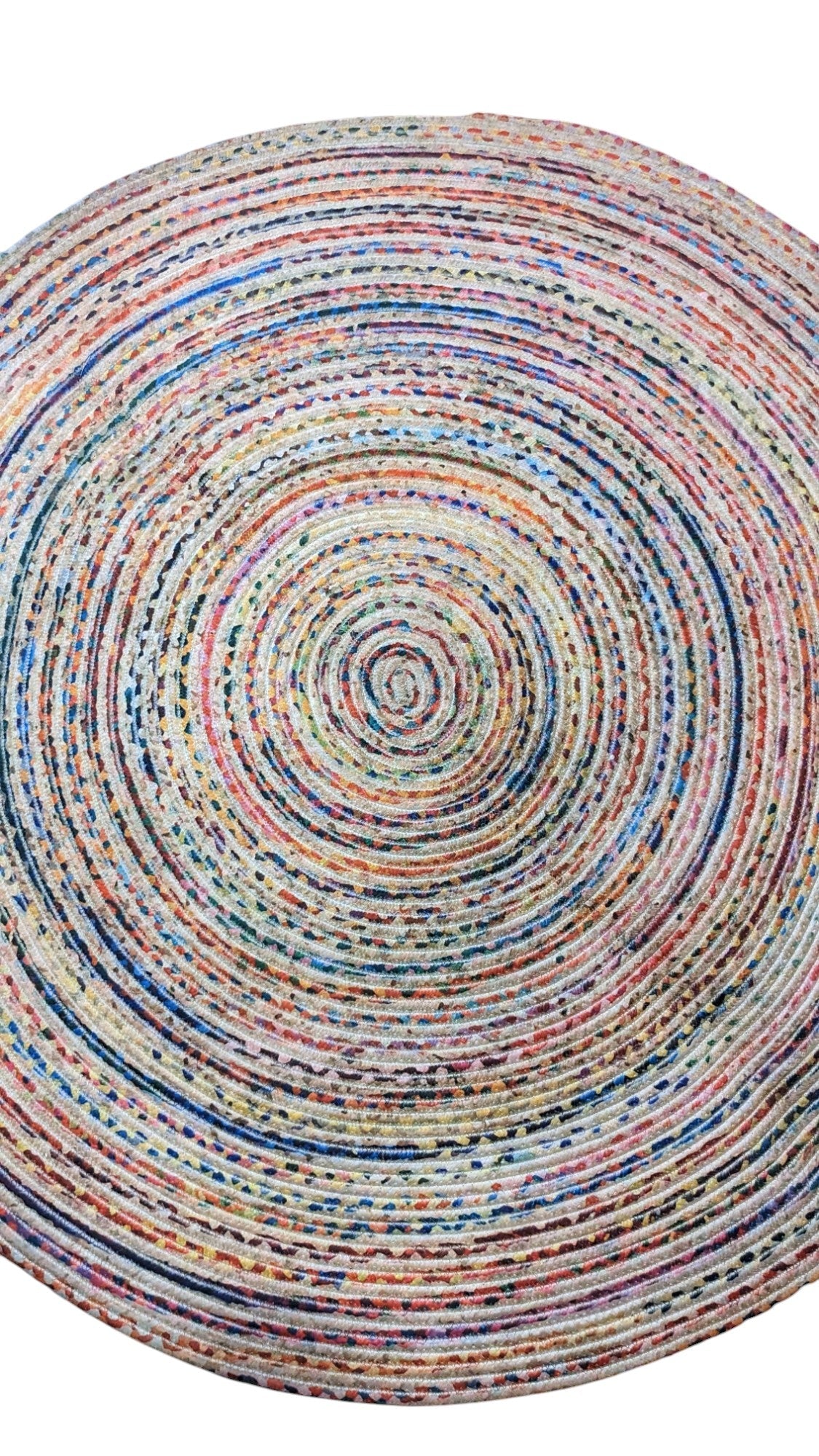 Braided Overdyed Jute Rug - 82 x 82 cm