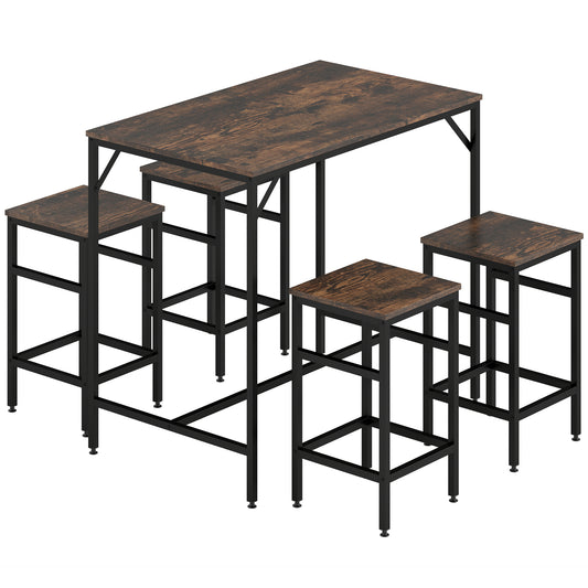5-Piece Breakfast Bar Table And Stools Set Arvello Living